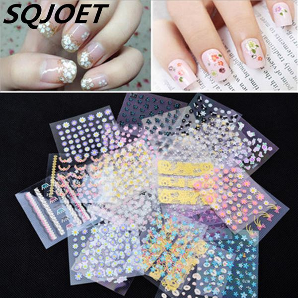 

3d nail sticker gem rhinestone self adhesive transfer decals nail art decoration diy manicure design, Black