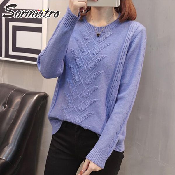 

surmiitro long sleeve jumper female 2019 casual fashion korean autumn winter knitted sweater women tricot pullover, White;black