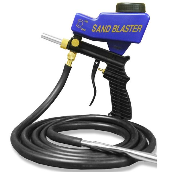 

portable sandblaster machine with gravitation siphon feed in one for remove rust paint dirt air tools spray sandblasting gun