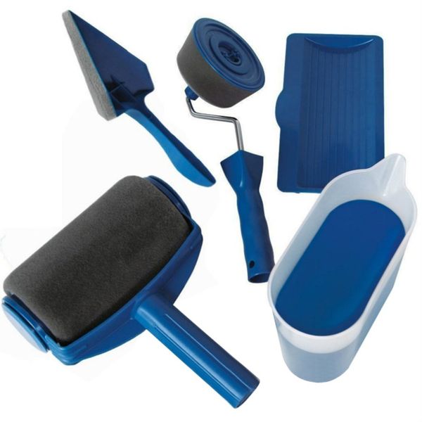 

paint roller brush set professional household wall diy painting flocked edger corner cutter painter resting tray paint jug