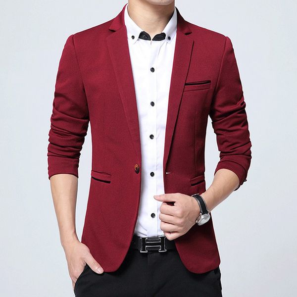 

men blazer slim fit 2018 designs plus size 5xl smart casual luxury mens jacket blazers new burgundy wedding suit wedding tuxedo, White;black