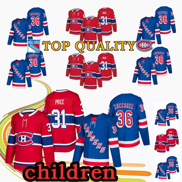 

YOUTH Montreal Canadiens Hockey Jersey 31 Carey Price New York Rangers 30 Henrik Lundqvist 36 Mats Zuccarello Jerseys Top quality