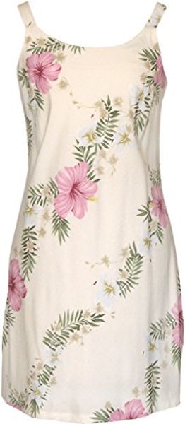 

rjc women's sunrise lei short hawaiian bias cut slip dress, Black;gray