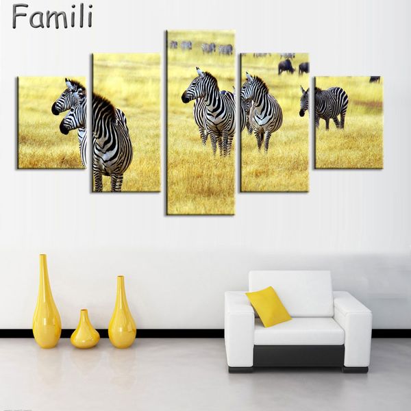 

5pcs/set oil painting zebra decoration painting home decor on canvas modern wall art canvas print poster canvas painting