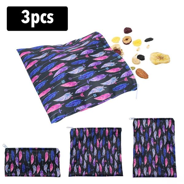 

3pcs reusable snack bag waterproof bread sandwich bag pouch for school camping work travel for home kitchen supplies