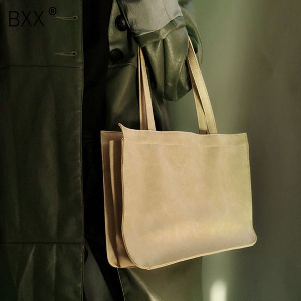 

bxx] pu leather large capacity solid color shoulder bags for women 2019 winter travel handbags lady simple female elegant hj578