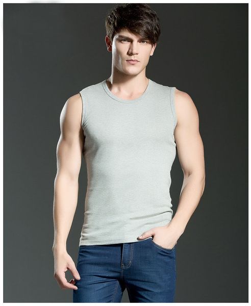 

casual men undershirts hommer sleeveless soild cotton tank 2pcs /lot, White;black