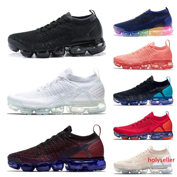 

knit 2.0 fly running shoes for men women triple black white be true crimson pulse oreo designer shoes sneakers size 36-45