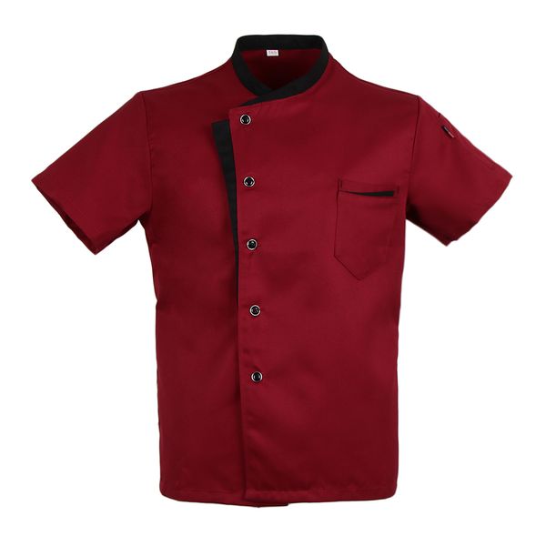 

chef jacket coat short sleeves shirt l kitchen uniform red xl, White;black