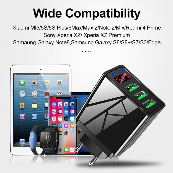 

быстрая зарядка 3,0 usb зарядное устройство для iphone 11 7 xiaomi samsung huawei 5v 3a цифровой дисплей быстрая зарядка телефона зарядное у