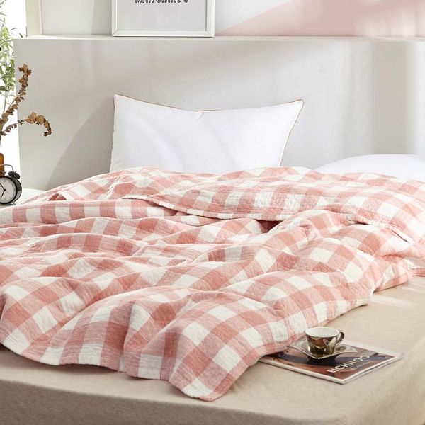 

geometric pattern throw blanket cotton gauze thread blanket bathroom towel coverlet summer air-conditioned room nap quilt