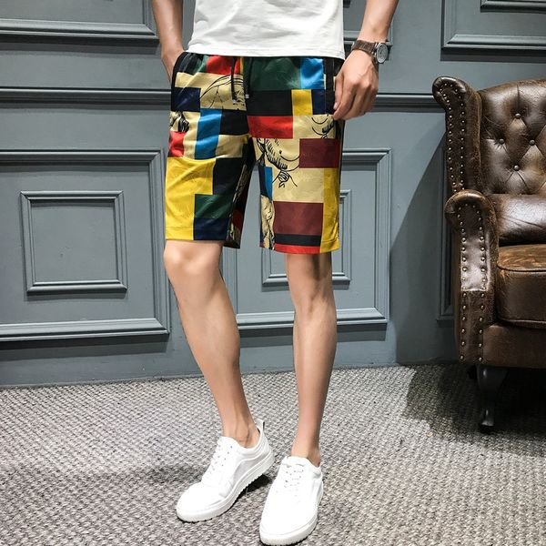 

new fashion shorts men summer streetwear plaid short hombre short masculino casual lattice mens shorts slim fit clothing man, White;black