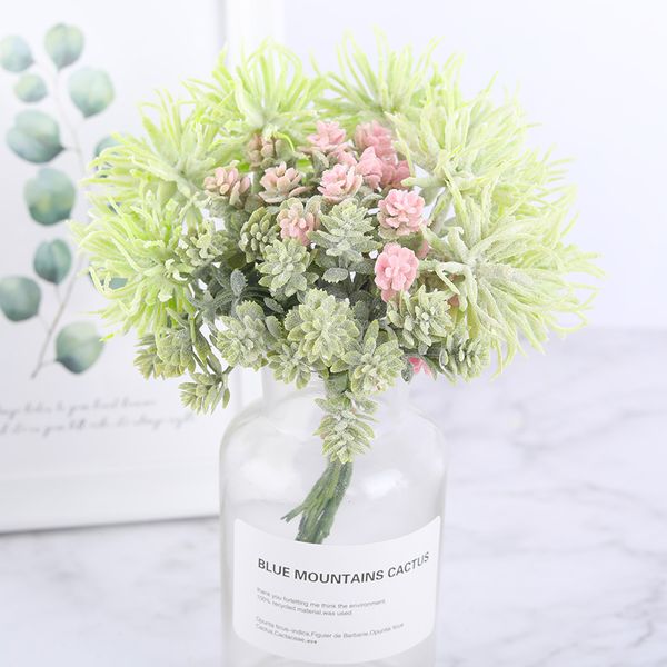 

6pcs mini artificial succulent plant diy handmade faux flowers christmas decoration grass scrapbooking fake flowers wreath cheap
