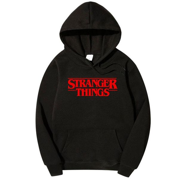

stranger things sweatshirt new tv show men cotton clothes stranger things hoodie sweatshirts fashion hooded most ing, Black