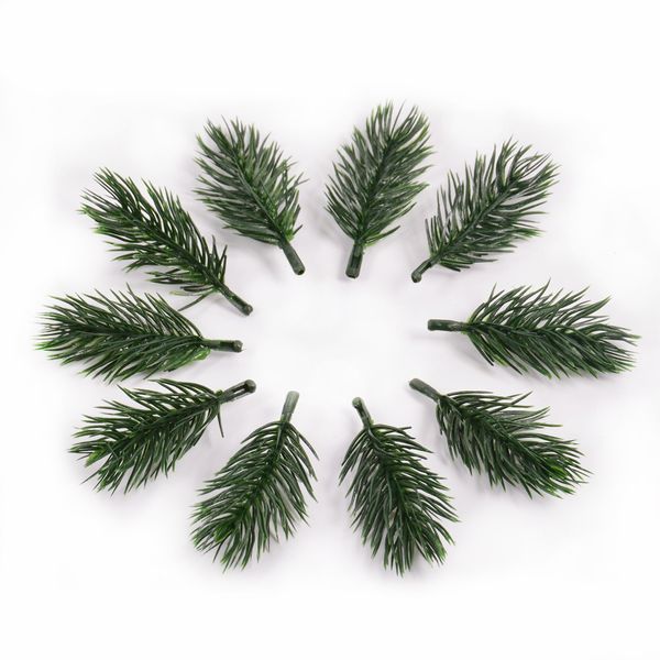 

10pcs pine needle artificial fake plant artificial flower branch for christmas tree decoration accessories diy bouquet gift box