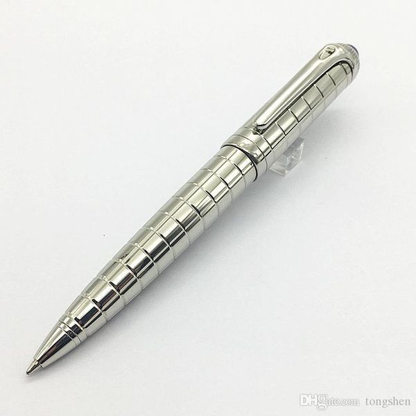 

luxury limited edition luxury pen with blue stone , supply office and school silver checkered ballpoint pens
