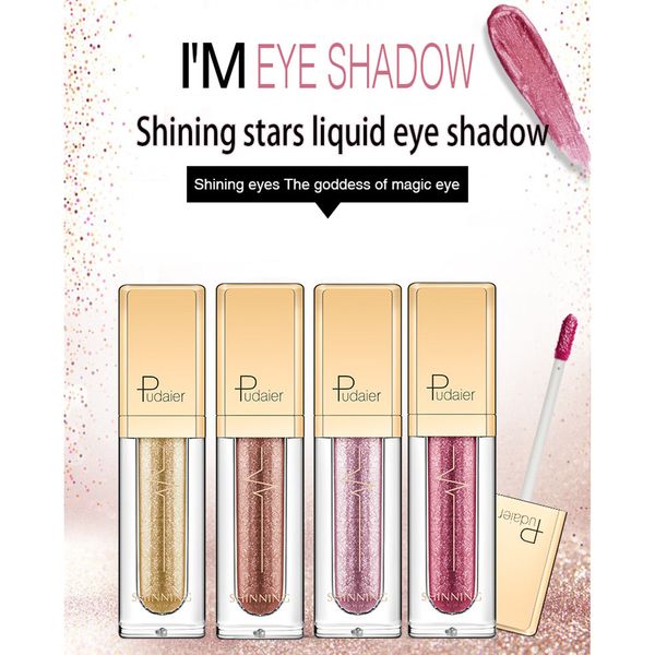 

pudaier liquid eyeshadow waterproof black liquid eyeliner pen eye liner pencil eye shadow makeup sombras de ojos profesional