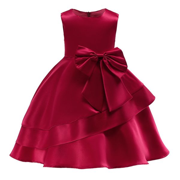 

princess bow dress baby girls ball gown dresses costume children kids clothing for girls birthday christmas party costume, Red;yellow
