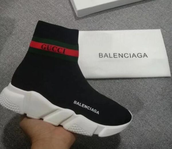 

new women men knit elastic boots martin boots fashion sneakers shoes female socks shoes luxury design knight boots b100, Black