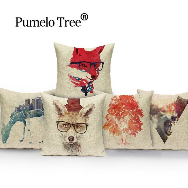 

животное лиса чехлы фламинго подушки домашнего декора пользовательские крышка подушки белье на открытом воздухе подушки dropshipping бросить
