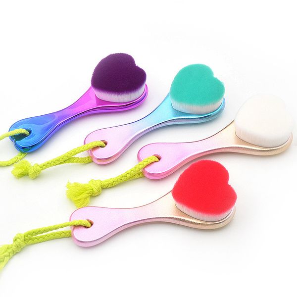 

cleansing brush colorful hearted soft washing face brush with pvc box skin cleansing 4 colors mixed color ing