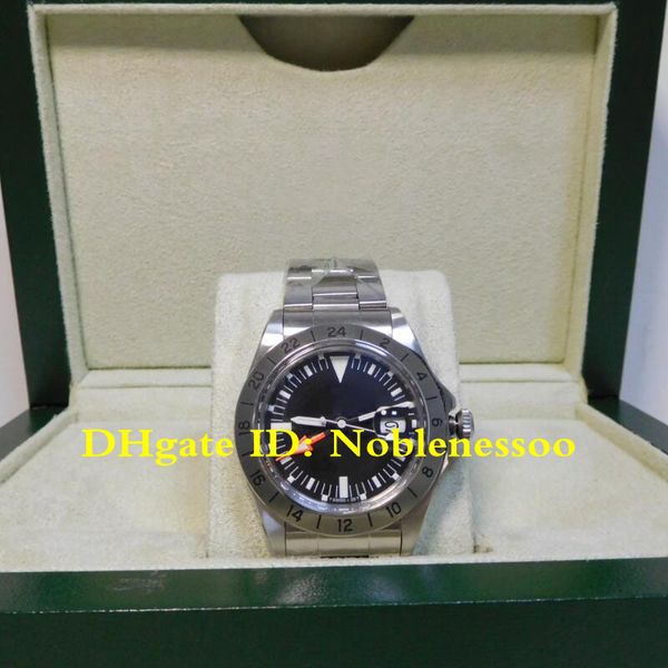 

selling men's vintage black dial explorer ii 1655 gmt 70's watch mcqueen 1979 edition r-gmt asia 2813 movement mens automatic watc, Slivery;brown