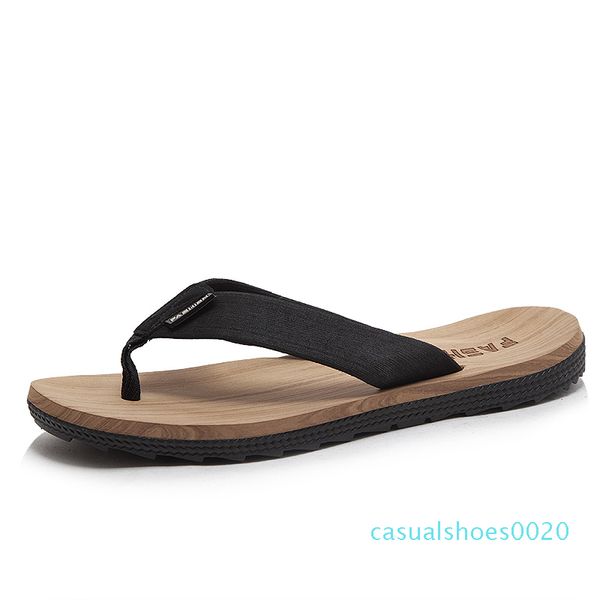 

fashion new sandals men shoes luxury summer flip flops fashion wide flat slippery sandals slipper size 39-45 c20, Black