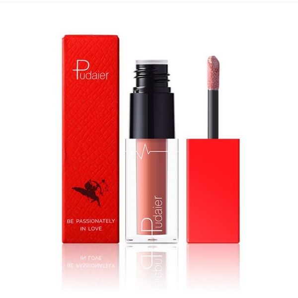 Lucidalabbra opaco velluto Pudaier Serie Bean Sand 18 colori tinta labbra marrone nudo rossetto liquido impermeabile a lunga durata