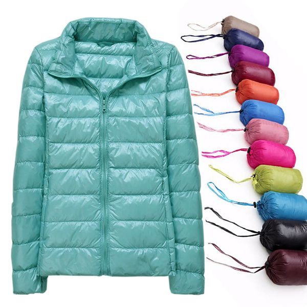 

winter women jacket ultra light 90% duck down jackets long sleeve slim coat warm parka female portable windproof autumn outwear, Black;brown