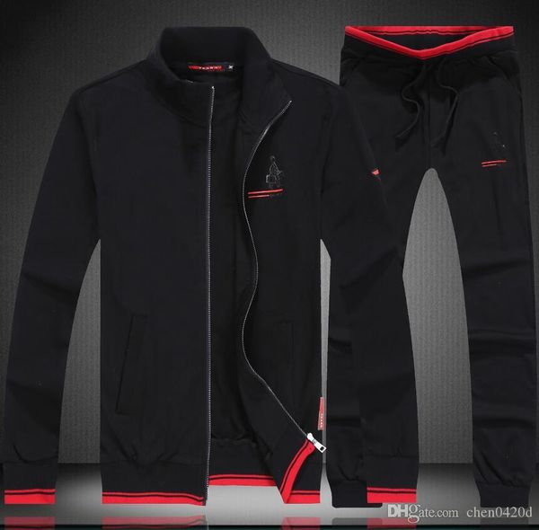 

men sportswear hoodie and sweatshirts black white autumn winter jogger sporting suit mens sweat suits tracksuits set plus size2019.28, Gray