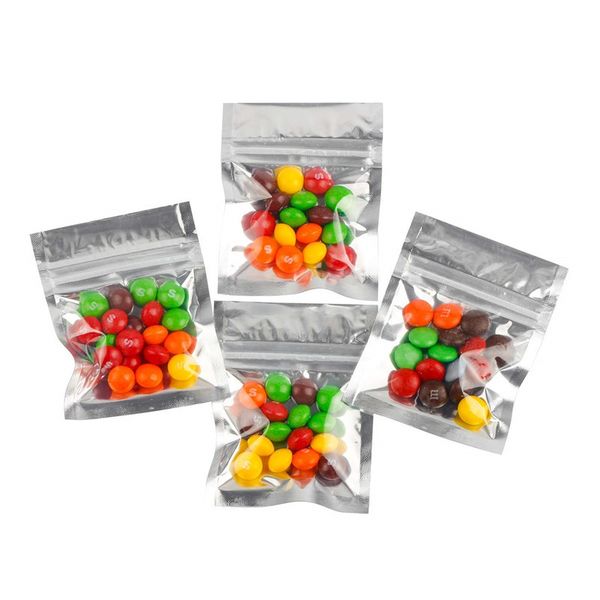 

front clear plastic silver aluminum foil package bag ziplock translucent mylar packaging pouch resealable smell proof storage bag