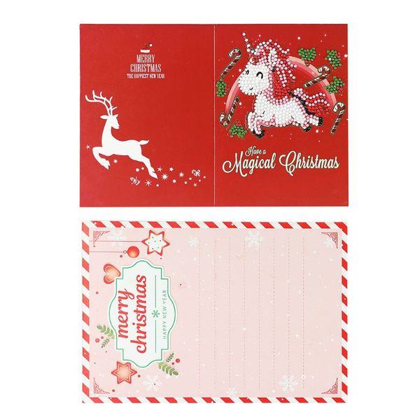 

christmas greeting cards diy rhinestone painting 5d pictures cross stitch d08d