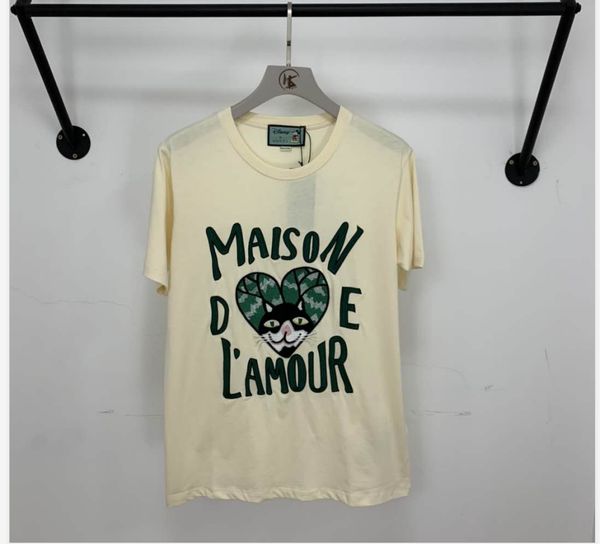 

2020 women designer t shirts brand tees pattens color letters printed short sleeves pattern style luxury couple style large t shirts, White