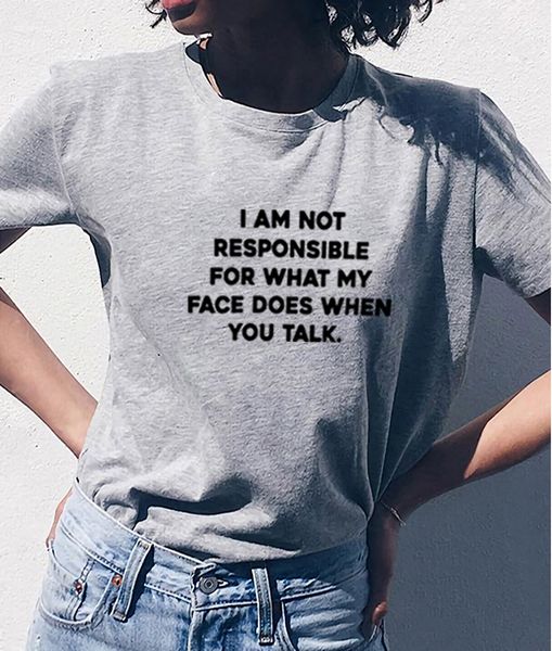 

i am not responsible for what printed short sleeve cotton t shirt women o-neck loose t shirt for women femme casual ropa mujer, White