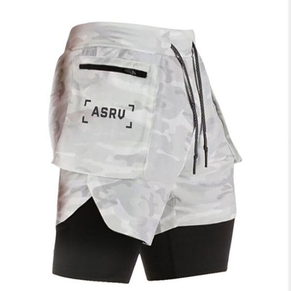 

2 в 1 мужчины двухэтажные спортивные шорты для бега активные тренировки упражнения бег трусцой шорты с более длинным лайнером дышащий t20032, White;black