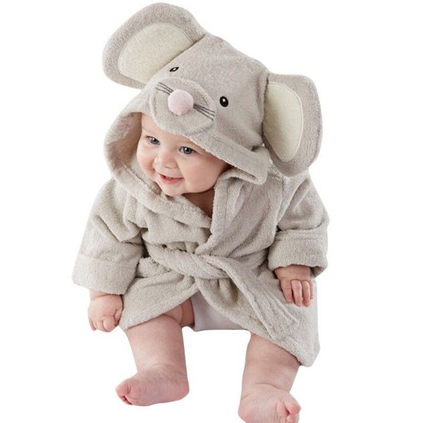 

cute animal cartoon baby kid hooded bathrobe toddler boy girls bath towel