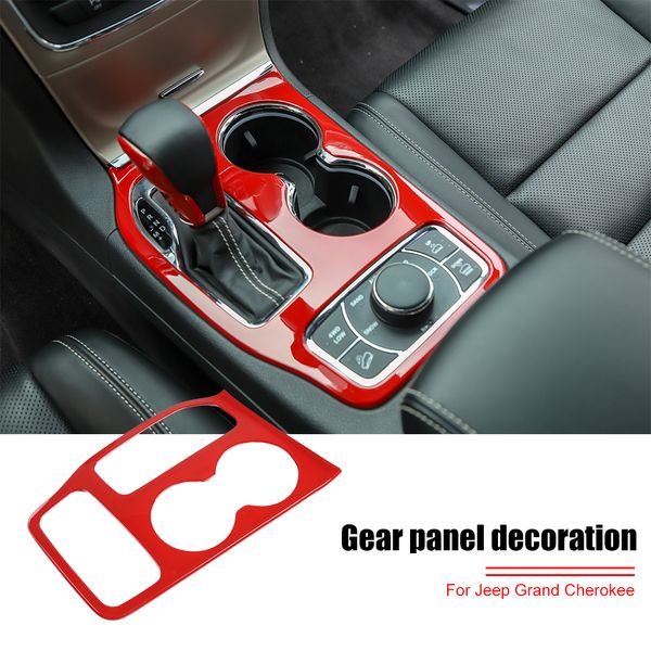 

abs red gear shift panel dcoration cover for grand cherokee 2016 up auto interior accessories