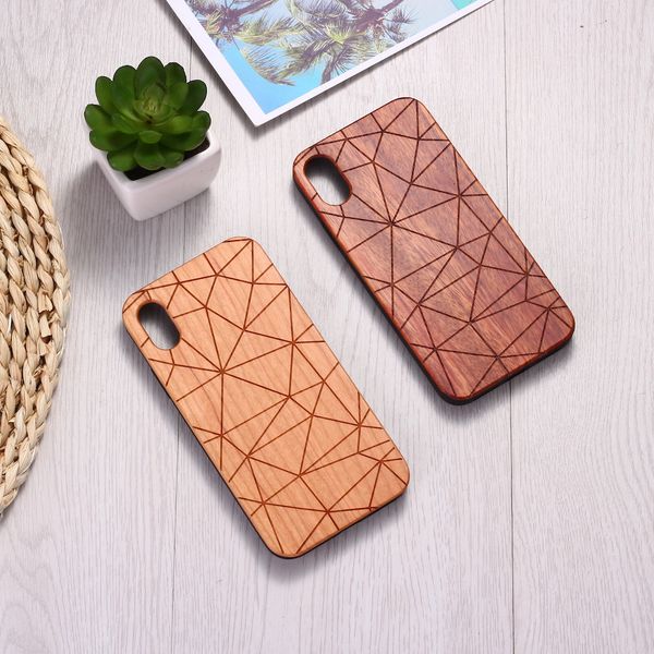 

geometric triangle engraved nature wood phone case coque funda for iphone 6s 6plus 7 7plus 8 8plus xr x xs max 11 pro max samsung s8 s9