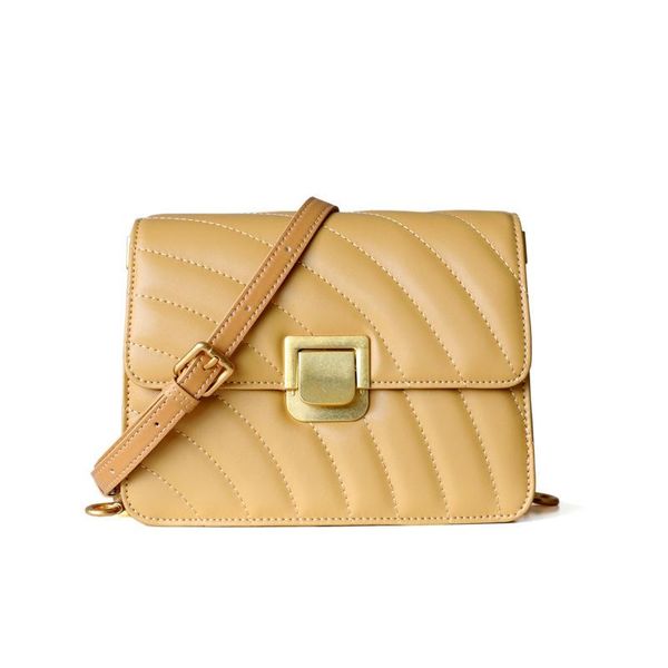 

belle2019 small cowhide year square broadband oblique satchel leisure time joker woman package