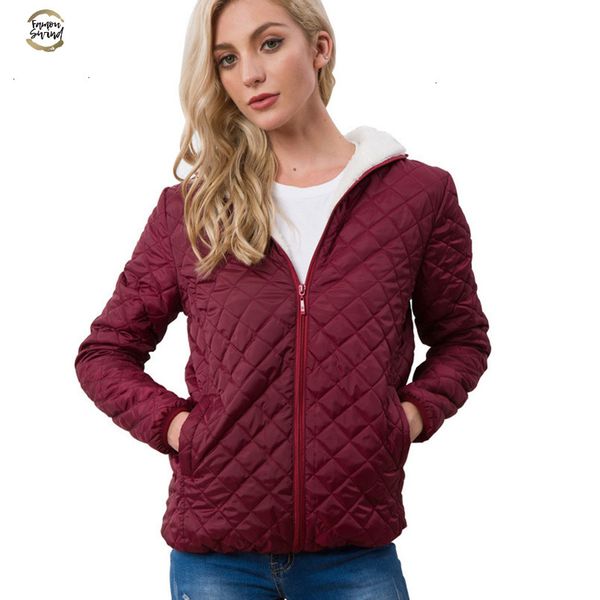 

warm winter jacket women's cotton parks women short black, red female costumes ladies thin outerwear with sh