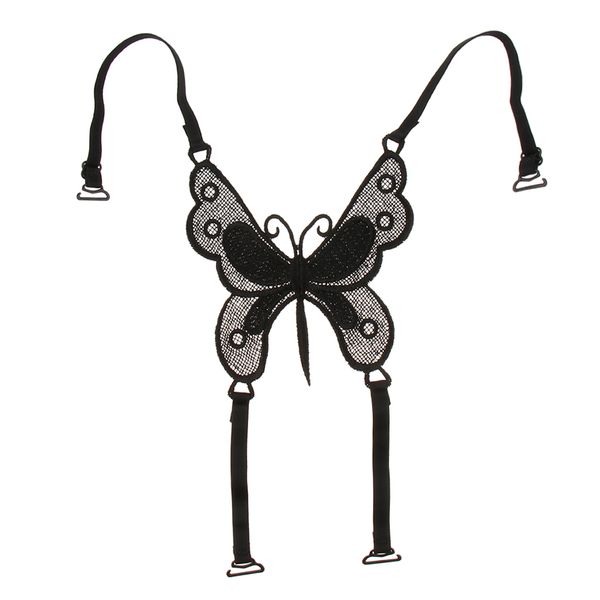 

butterfly lace cross back bra strap replacement converter bra strap, Red;black