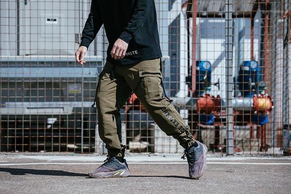 

cargo pants casual loose skateboard clothing pants pantalones multi pockets tkpa mens designer, Black