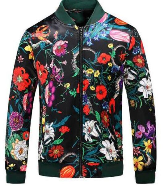 

мода стиль фирменные куртки мужские пальто куртка с цветами patterns новый конструктор streetwear luxury zipper мужчины верхняя одежда, Black;brown