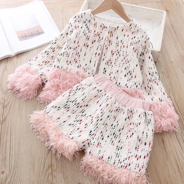 

winter suits girls fashion kids clothing set children jacket shorts suit for girl teenage coat outfit autumn overalls clothes 7t t200413, White