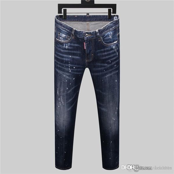 

2020 designer mens jeans, vintage cut tights, luxury clothing, slim locomotives, ripped holes, hip hop denim, mens embroidery, feet pants 28, Blue