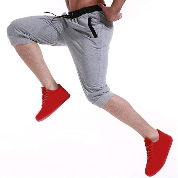 

dropshiping men's casual shorts gym jogging running training sports wear boxer beach shorts slim color matching fitness, Black;blue