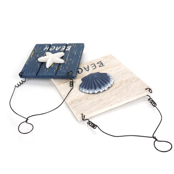

mediterranean style wood decoration shell starfish nautical decor wooden marine pendant beach sign brand plaques wood crafts