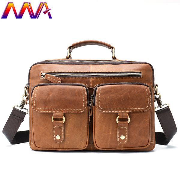 

mva genuine leather men casual briefcase fashion business men`s messenger bag men casual handabag lapshoulder bag