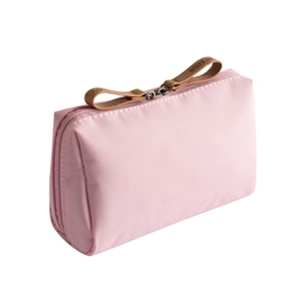 1 pc korean style solid cosmetic bag women bow tie makeup bag waterproof travel wash light pink