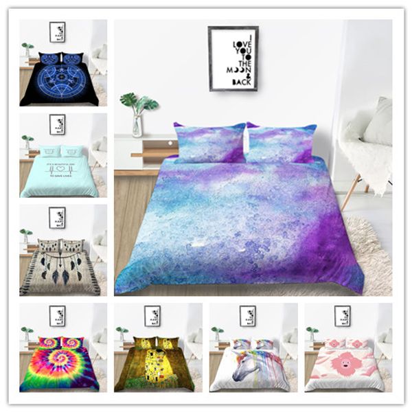 

new style fashion bedding set various printings duvet cover twin full  size with pillowcase 3pcs